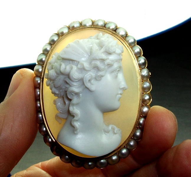 Outstanding Hard Stone Cameo of Psyche